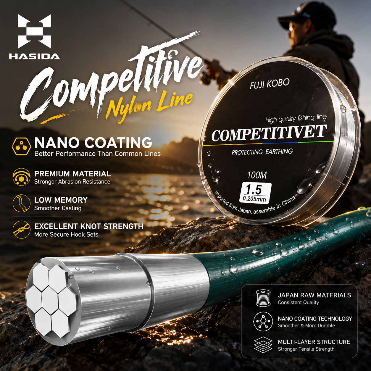 Copolymer Line - HASIDA FUJI KOBO Nylon importé du